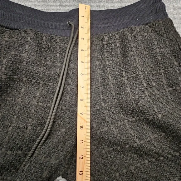 Mode of One Jogger Pants Mens Textured Grid Drawstring Deep Black Medium NEW - Picture 8 of 12